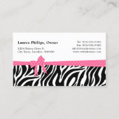 Poppen Zebra Stripes Ribbon Bakery Visitekaartje (Achterkant)