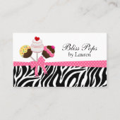 Poppen Zebra Stripes Ribbon Bakery Visitekaartje (Voorkant)