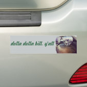 poppenbiljet, allemaal bumpersticker (Op auto)