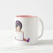 poppenbord vol tweekleurige koffiemok (Voorkant rechts)