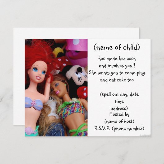 poppenfeest kaart (Voorkant / Achterkant)