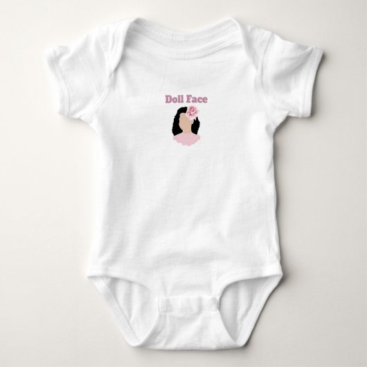 Poppengezicht T-Shirt Baby Body (Voorkant)