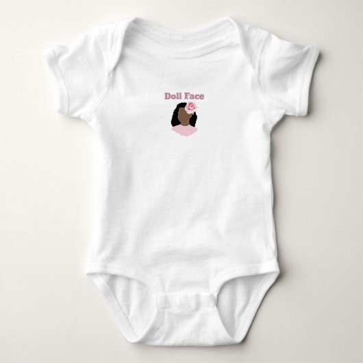 Poppengezicht T-shirt baby romper (Voorkant)