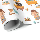 poppenhuis cadeaupapier (Rol Hoek)