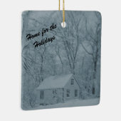 Poppenhuis in sneeuwstorm keramisch ornament (Rechts)