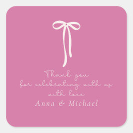 poppenhuis roze Bedankt Vierkante Sticker