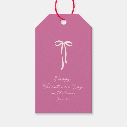 poppenhuis roze Valentijnsdag Cadeaulabel (Voorkant)