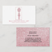 Poppenmaker kunstenaar roze goud visitekaartje (Voorkant / Achterkant)