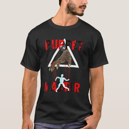 Poppenmeester Menselijke Reptilian Anunnaki Marion T-shirt (Voorkant)
