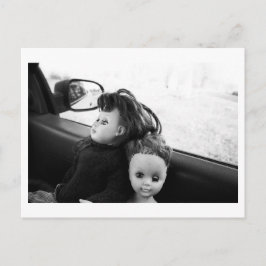 Poppenportret - Poppen in een auto Briefkaart