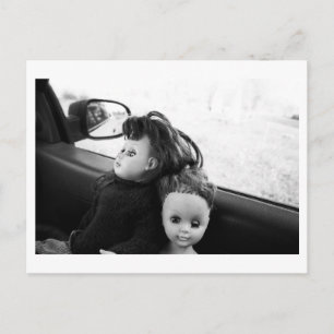 Poppenportret - Poppen in een auto Briefkaart