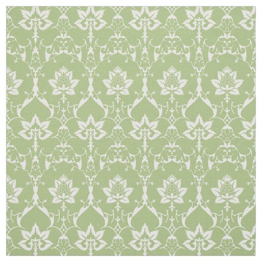 Poppenschaal Renaissance Damask, Lentegroen Stof (Swatch)