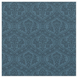 Poppenschaal Renaissance Damask, Pruisisch blauw Stof