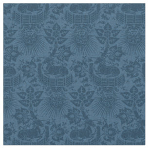 Poppenschaal Renaissance Eenhoorn Tuin, Blauw Stof