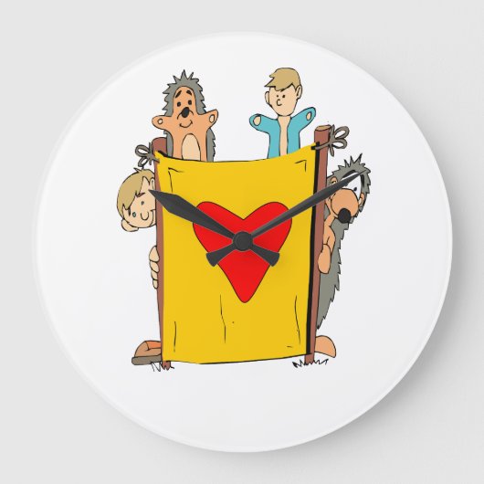 poppentheater grote klok (Voorkant)