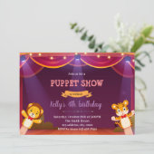 Poppenverjaardagsuitnodiging voor show kaart (Staand voorkant)