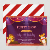 Poppenverjaardagsuitnodiging voor show kaart (Voorkant / Achterkant)