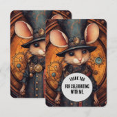Popperwaddle Dank Je Steampunk dier Aangepast Bedankkaart (Voorkant / Achterkant)