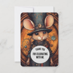 Popperwaddle Dank u Steampunk dier Custom Bedankkaart