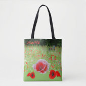 Poppes Field met Bench Cust. Tote bag (Voorkant)