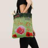 Poppes Field met Bench Cust. Tote bag (Dichtbij)