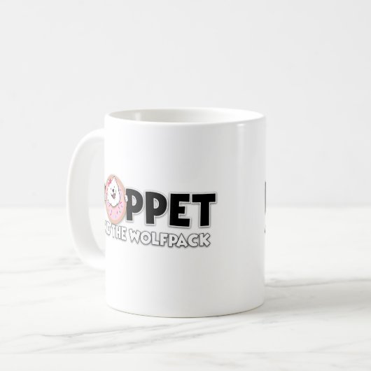Poppet en de Wolfpack logo Coffee Mok (Voorkant links)