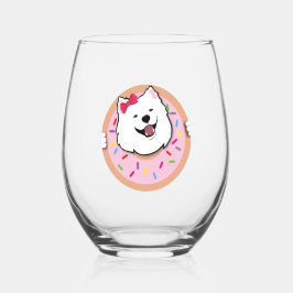 Poppet in een donut wijnglas zonder voet