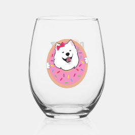 Poppet in een donut wijnglas zonder voet
