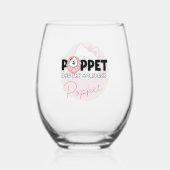 Poppet in een donut wijnglas zonder voet (Achterkant)