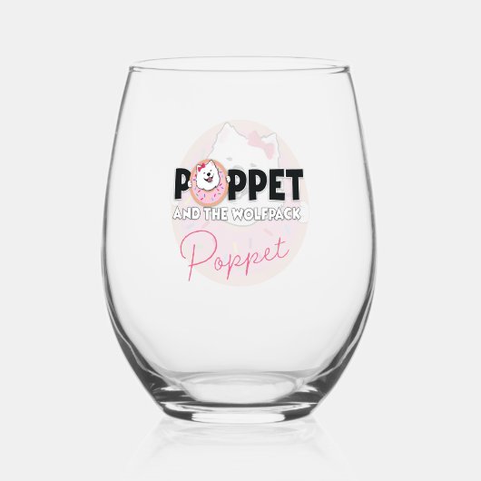 Poppet in een donut wijnglas zonder voet (Achterkant)