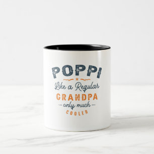 Poppi als een reguliere opa Funny Fathers Day Tweekleurige Koffiemok