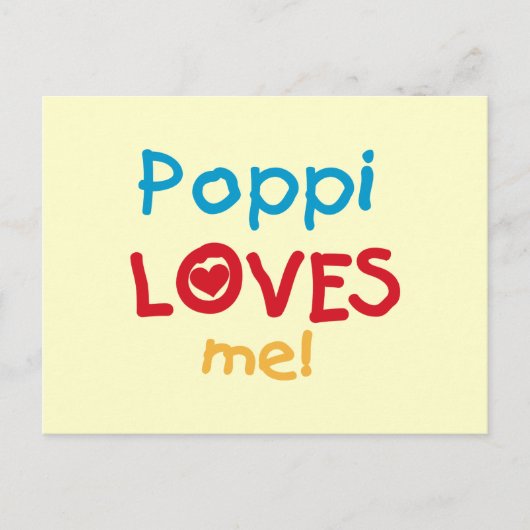 Poppi Loves Me T-shirts en geschenken Briefkaart (Voorkant)