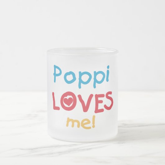 Poppi Loves Me T-shirts en geschenken Matglas Koffiemok (Center)