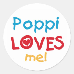 Poppi Loves Me T-shirts en geschenken Ronde Sticker