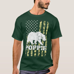 Poppie Beer Camping Hiking Camouflage Verenigde St T-shirt
