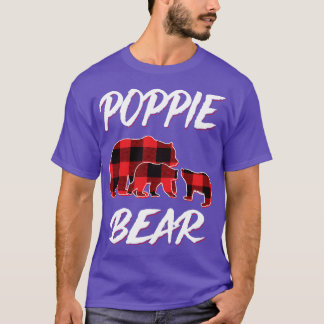 Poppie Beer Rood Plaid Kerst Pyjama Bijpassende Fa T-shirt