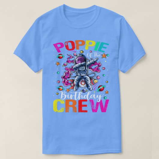 Poppie Birthday Crew Astronaut Space Planets T-shirt (Design voorkant)