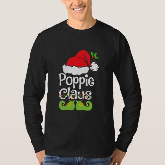 Poppie Claus Shirt Family Matching Poppie Claus (Voorkant)