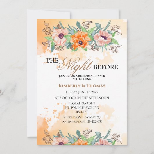 Poppie de nacht voor het repetitieve diner kaart (Voorkant)