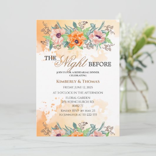 Poppie de nacht voor het repetitieve diner kaart (Staand voorkant)