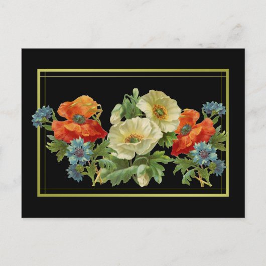 Poppie en cornbloemen  Floral Briefkaart (Voorkant)