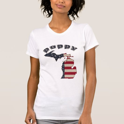 Poppie | Grootvader | Michigan Americana Grunge T-shirt (Voorkant)