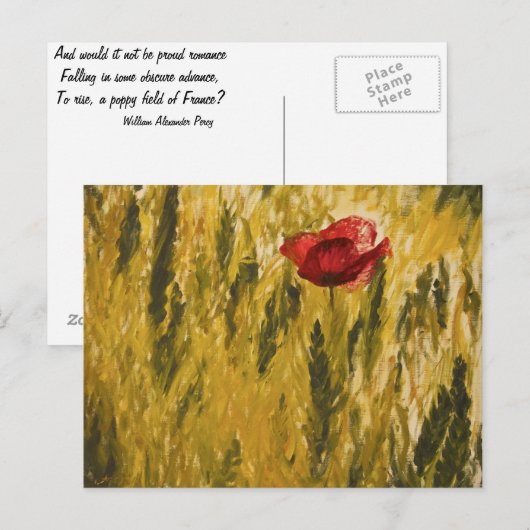 Poppie in het warmteveld briefkaart (Voorkant / Achterkant)