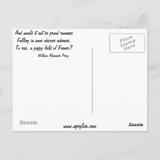 Poppie in het warmteveld briefkaart (Achterkant)