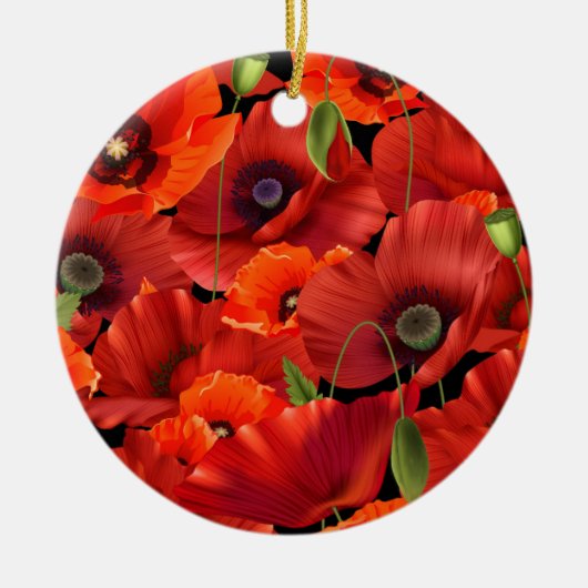 Poppie Keramisch Ornament (Voorkant)