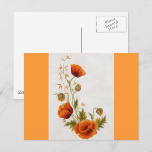 Poppie kunst briefkaart (Voorkant / Achterkant)