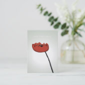 Poppie natuur maanlicht rood elegant visitekaartje (Staand voorkant)
