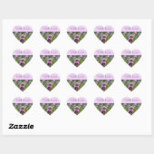 Poppie Paarse roze roze bloem met liefdesSticker Hart Sticker (Vel)