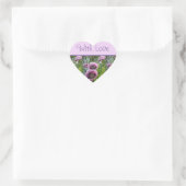 Poppie Paarse roze roze bloem met liefdesSticker Hart Sticker (Tas)