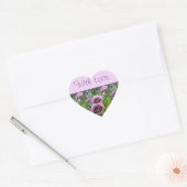 Poppie Paarse roze roze bloem met liefdesSticker Hart Sticker (Envelop)